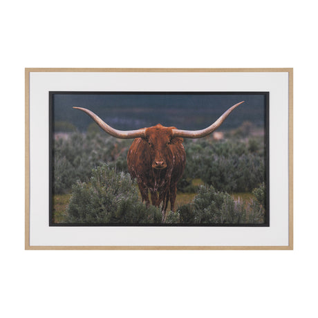 Longhorn 5 by Gary Blatter a Hand Embellished Framed Photo Art Print Matted under Glass from Mercana - Luna Furniture