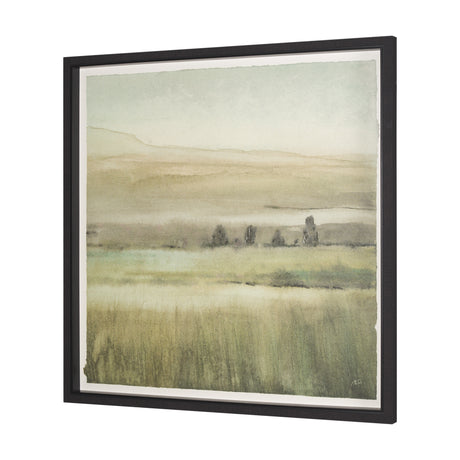 Rolling Fields I Hand Embellished Black Framed Watercolor Art Print on Paper Mounted with Backing from Mercana - Luna Furniture