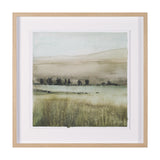 Rolling Fields I Hand Embellished Brown Framed Watercolor Art Print on Paper Mounted with Backing from Mercana - Luna Furniture