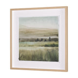 Rolling Fields II Hand Embellished Brown Framed Watercolor Art Print on Paper Mounted with Backing from Mercana - Luna Furniture