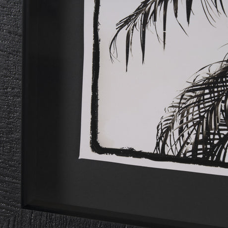 Palm Tree Sepia I by Debra Van Swearingen a Hand Embellished Framed Photo Art Print Matted under Gla from Mercana - Luna Furniture