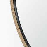 Vasie Black Wood w/ Jute Round Mirror from Mercana - Luna Furniture