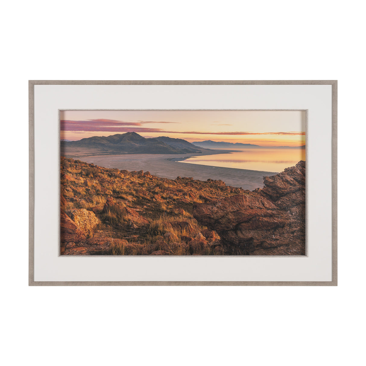Salt Lake Sunrise by Gary Blatter a Hand Embellished Framed Photo Art Print Matted under Glass from Mercana - Luna Furniture
