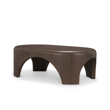 Shima Oval Dark Brown Wood w/ Arched Legs Coffee Table from Mercana - Luna Furniture