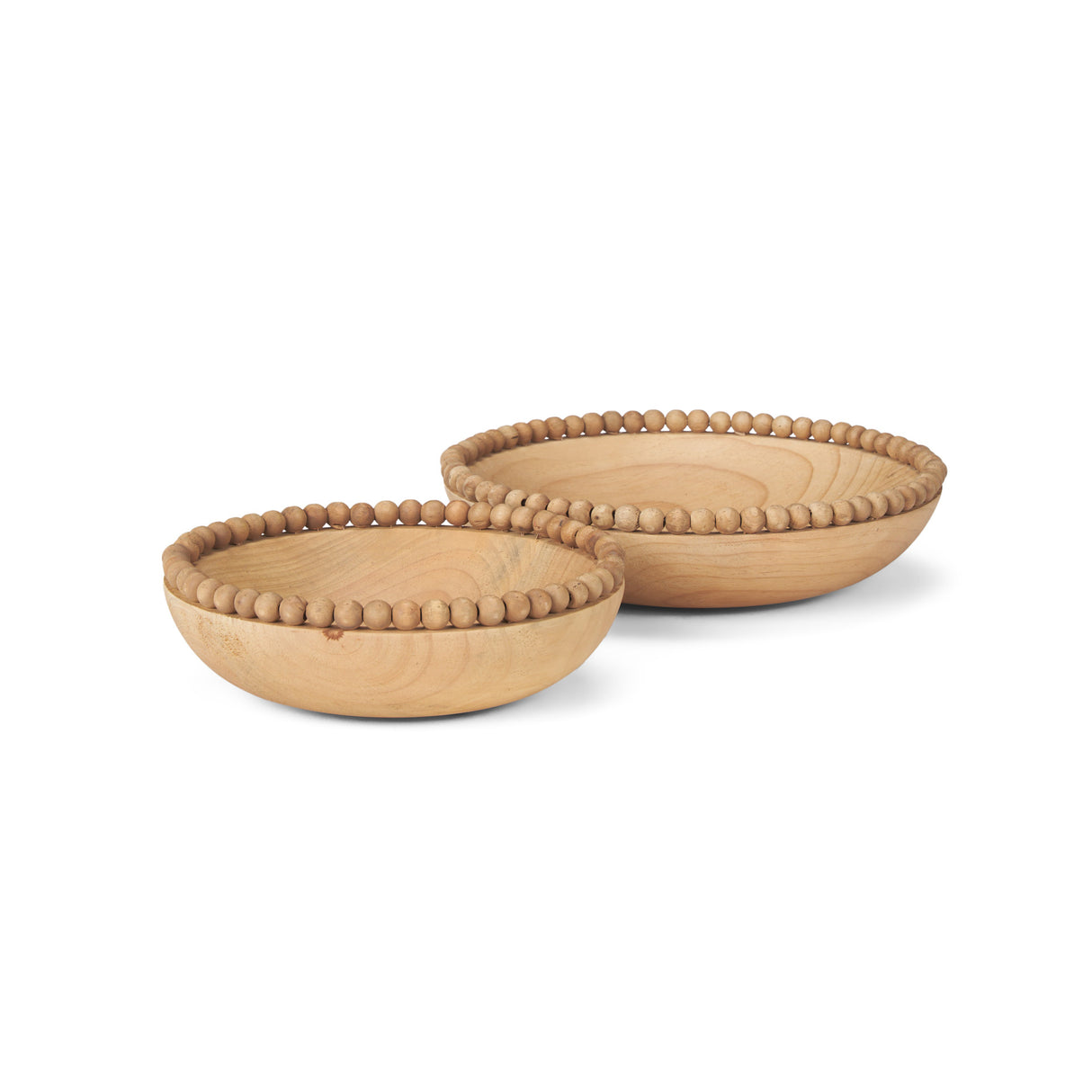 Wendell Light Brown Wood w/ Wood Bead Round Bowls from Mercana - Luna Furniture