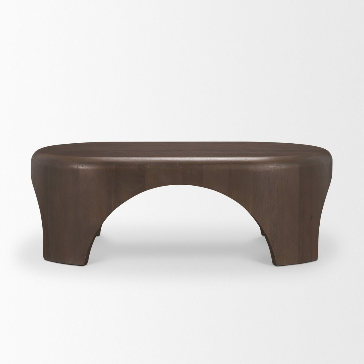 Shima Oval Dark Brown Wood w/ Arched Legs Coffee Table from Mercana - Luna Furniture