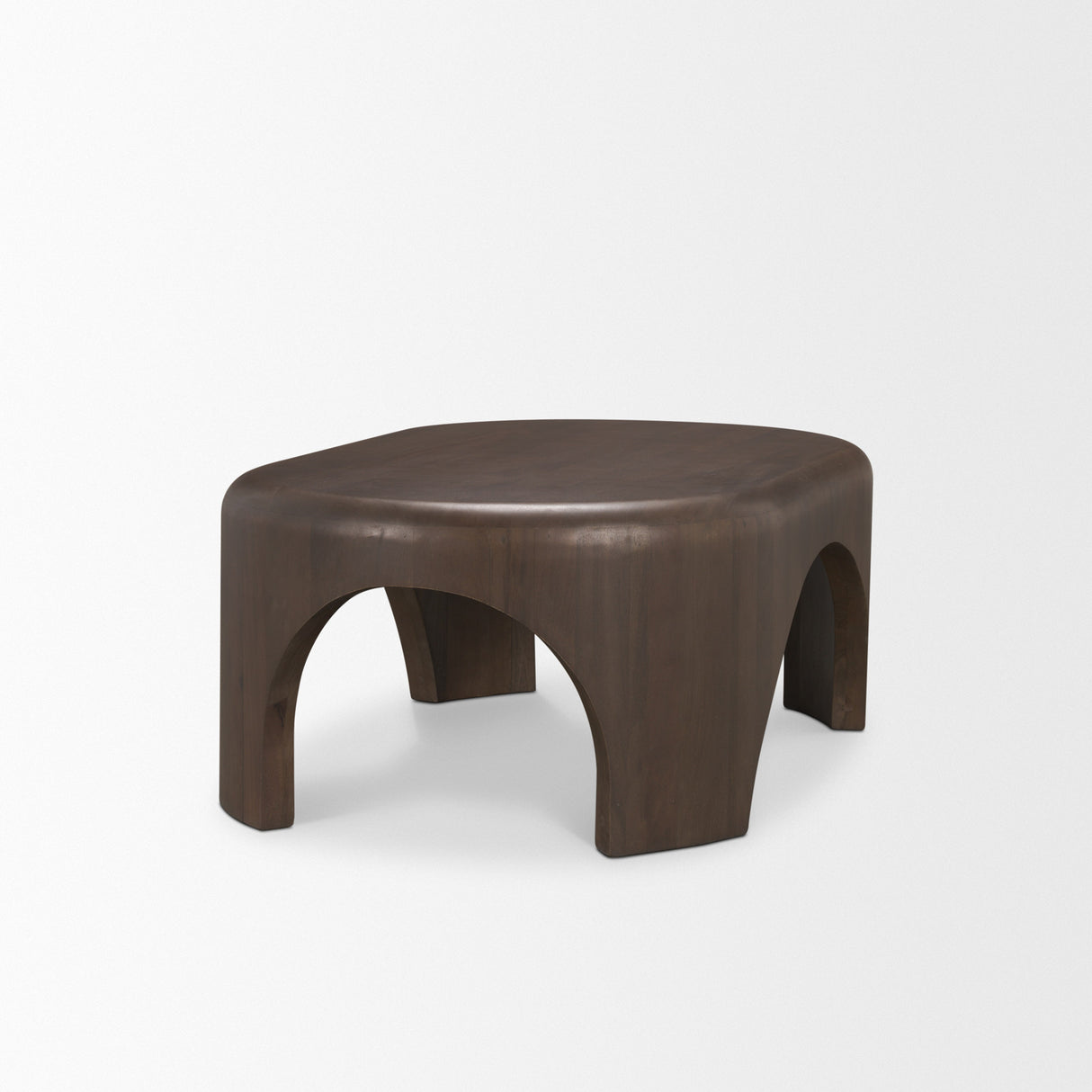 Shima Oval Dark Brown Wood w/ Arched Legs Coffee Table from Mercana - Luna Furniture