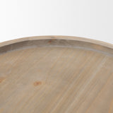 Virve Round Light Brown Wood w/ Gray Wash Wooden Trays from Mercana - Luna Furniture