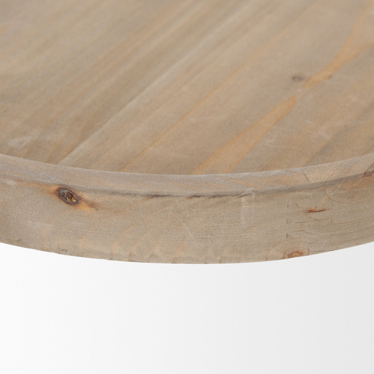 Virve Round Light Brown Wood w/ Gray Wash Wooden Trays from Mercana - Luna Furniture