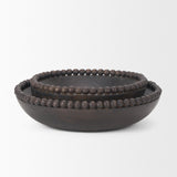 Wendell Dark Brown Wood w/ Wood Beads Round Bowls from Mercana - Luna Furniture