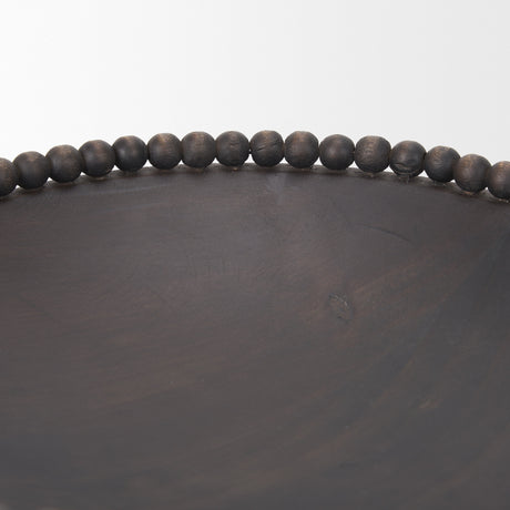 Wendell Dark Brown Wood w/ Wood Beads Round Bowls from Mercana - Luna Furniture