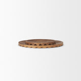Waverly Round Light Brown Wood Scalloped Edged Trays from Mercana - Luna Furniture