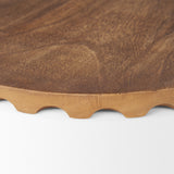 Waverly Round Light Brown Wood Scalloped Edged Trays from Mercana - Luna Furniture