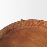 Wally Round Medium Brown Wood w/ Matte Black Metal Stand Trays from Mercana - Luna Furniture