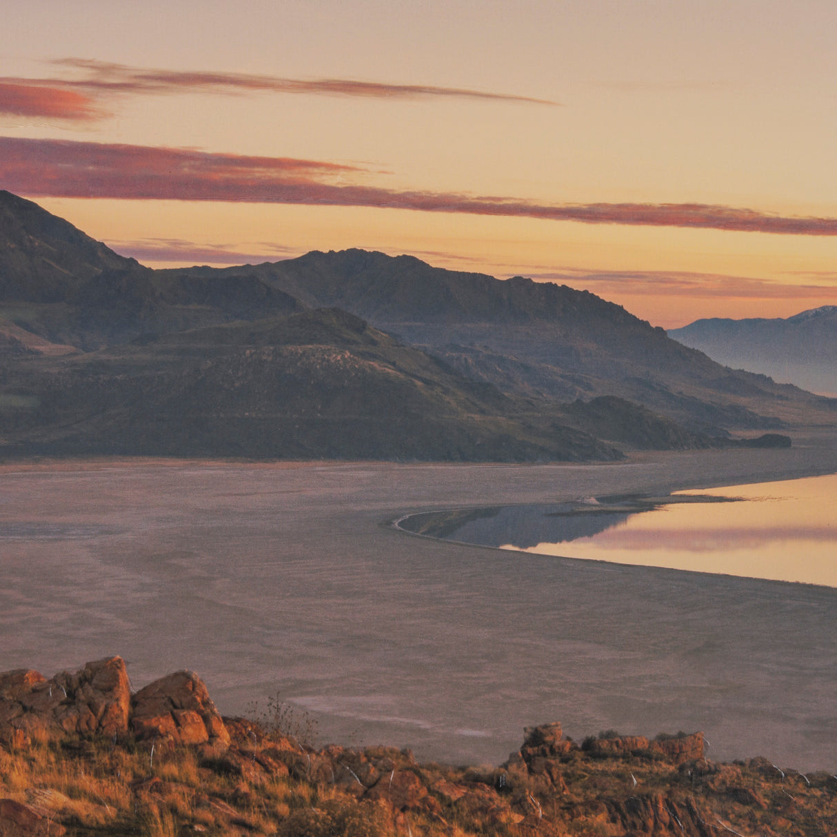 Salt Lake Sunrise by Gary Blatter a Hand Embellished Framed Photo Art Print Matted under Glass from Mercana - Luna Furniture