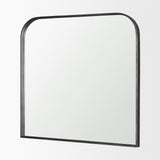 Timon Brushed Black Metal Frame Square Arched Mirror from Mercana - Luna Furniture