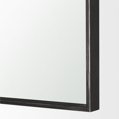 Timon Brushed Black Metal Frame Square Arched Mirror from Mercana - Luna Furniture