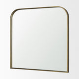 Timon Brushed Gold Square Arched Mirror from Mercana - Luna Furniture
