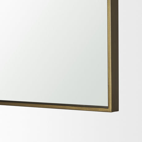 Timon Brushed Gold Square Arched Mirror from Mercana - Luna Furniture
