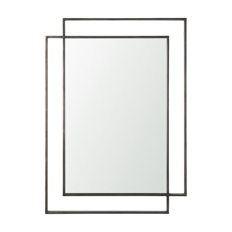 Tiva Rectangular Dual Metal Frame Gunmetal Mirror from Mercana - Luna Furniture