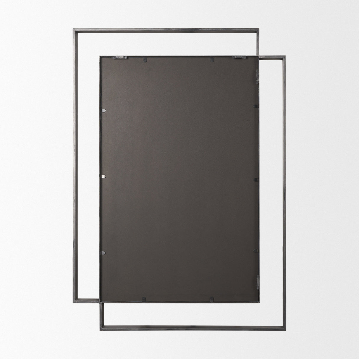 Tiva Rectangular Dual Metal Frame Gunmetal Mirror from Mercana - Luna Furniture