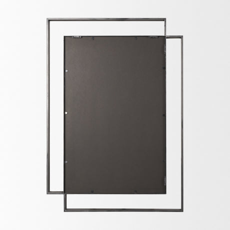 Tiva Rectangular Dual Metal Frame Gunmetal Mirror from Mercana - Luna Furniture