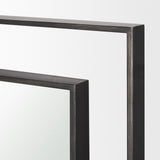 Tiva Rectangular Dual Metal Frame Gunmetal Mirror from Mercana - Luna Furniture
