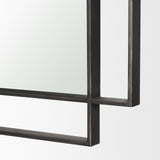 Tiva Rectangular Dual Metal Frame Gunmetal Mirror from Mercana - Luna Furniture