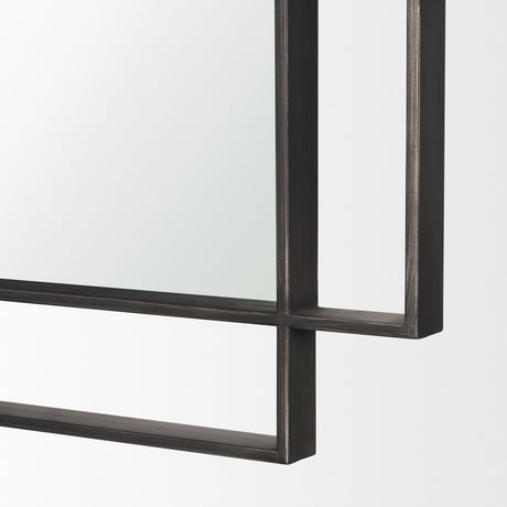 Tiva Rectangular Dual Metal Frame Gunmetal Mirror from Mercana - Luna Furniture