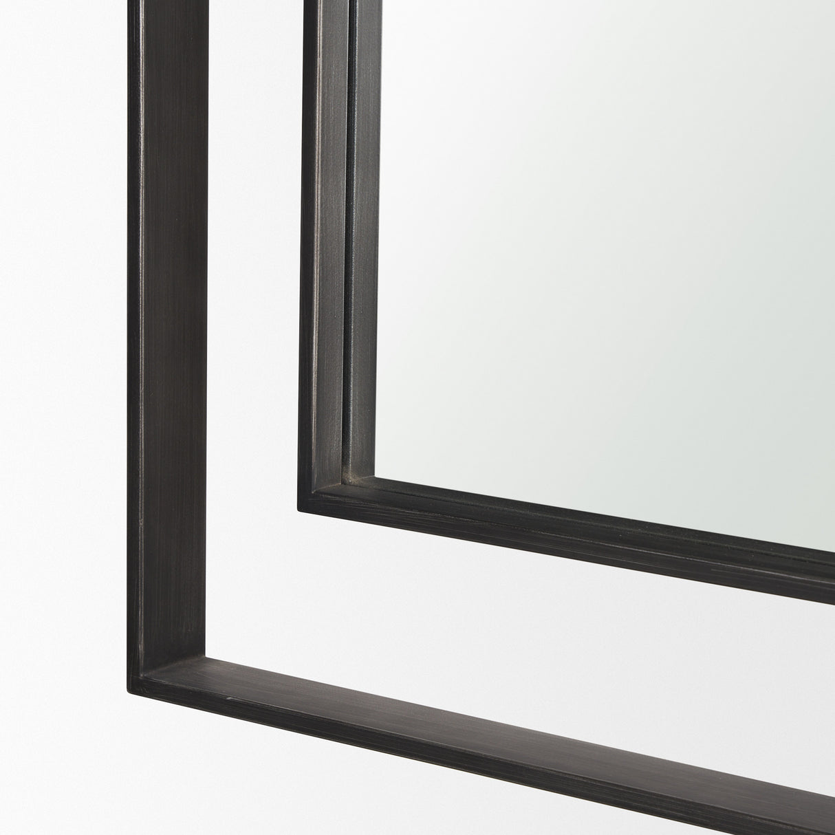 Tiva Rectangular Dual Metal Frame Gunmetal Mirror from Mercana - Luna Furniture
