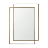 Tiva Rectangular Dual Brushed Gold Metal Framed Mirror from Mercana - Luna Furniture