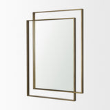 Tiva Rectangular Dual Brushed Gold Metal Framed Mirror from Mercana - Luna Furniture
