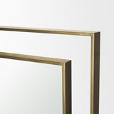 Tiva Rectangular Dual Brushed Gold Metal Framed Mirror from Mercana - Luna Furniture
