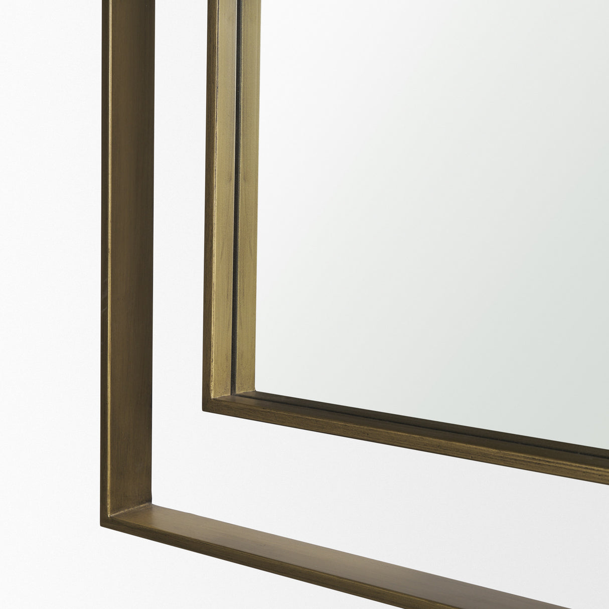 Tiva Rectangular Dual Brushed Gold Metal Framed Mirror from Mercana - Luna Furniture