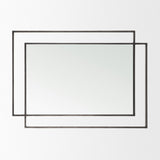 Tiva Rectangular Dual Metal Frame Gunmetal Mirror from Mercana - Luna Furniture