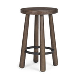 Weldon Dark Brown Wood w/ Matte Black Metal Counter Stool from Mercana - Luna Furniture