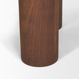 Sonel Pedestal Medium Dark Brown Acacia Wood Foyer Table from Mercana - Luna Furniture