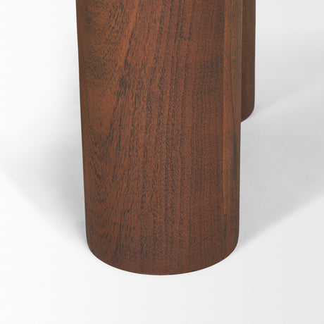Sonel Pedestal Medium Dark Brown Acacia Wood Foyer Table from Mercana - Luna Furniture