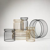 Shani Set of 2 Round, Gold Metal w/ Glass Accent Tables from Mercana - Luna Furniture