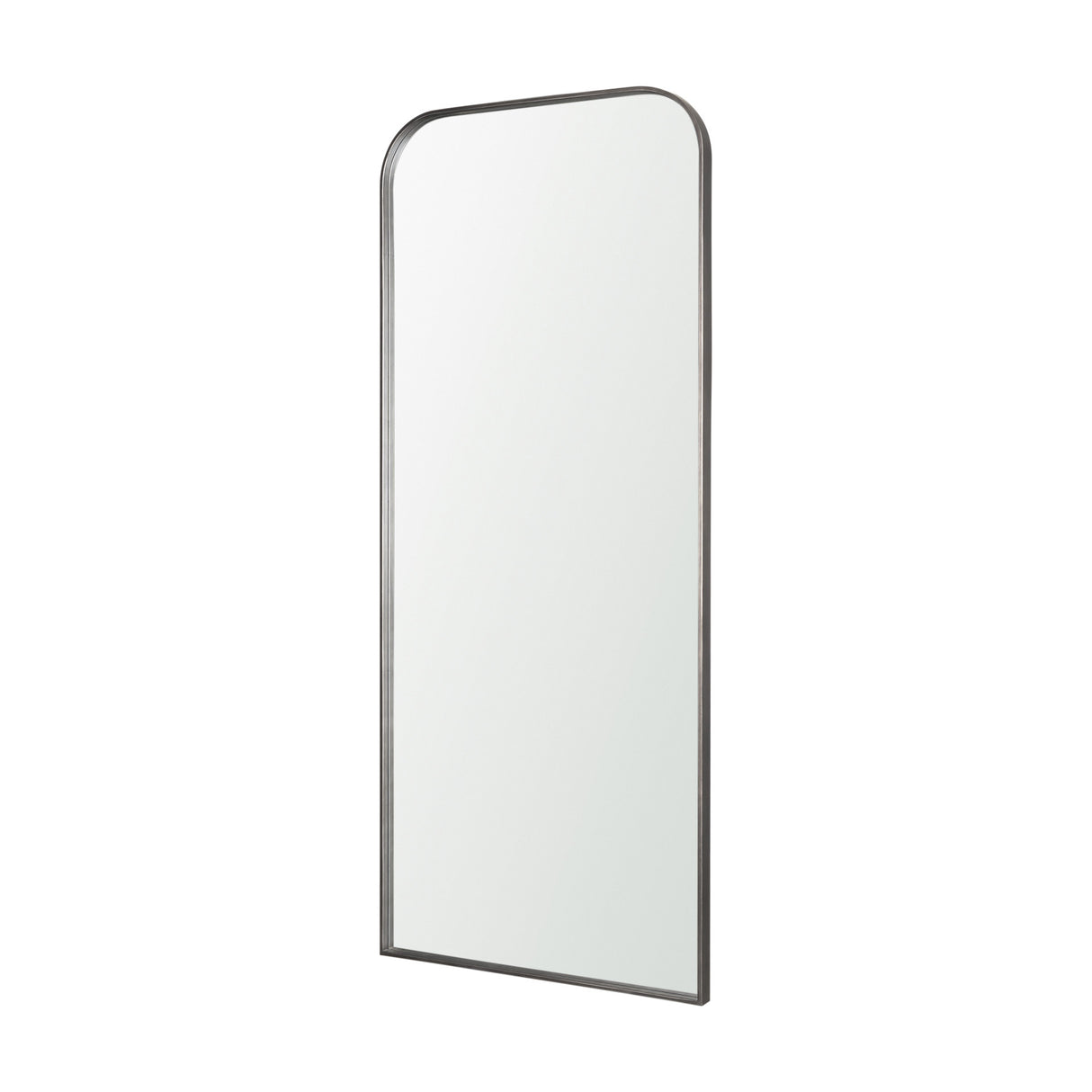 Tamira Tall Brushed Gunmetal Metal Arched Mirror from Mercana - Luna Furniture