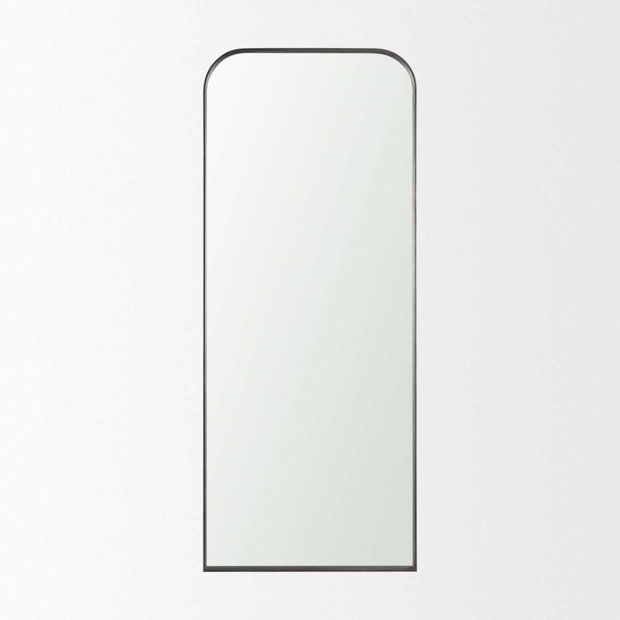 Tamira Tall Brushed Gunmetal Metal Arched Mirror from Mercana - Luna Furniture