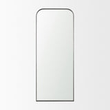 Tamira Tall Brushed Gunmetal Metal Arched Mirror from Mercana - Luna Furniture