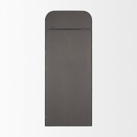 Tamira Tall Brushed Gunmetal Metal Arched Mirror from Mercana - Luna Furniture