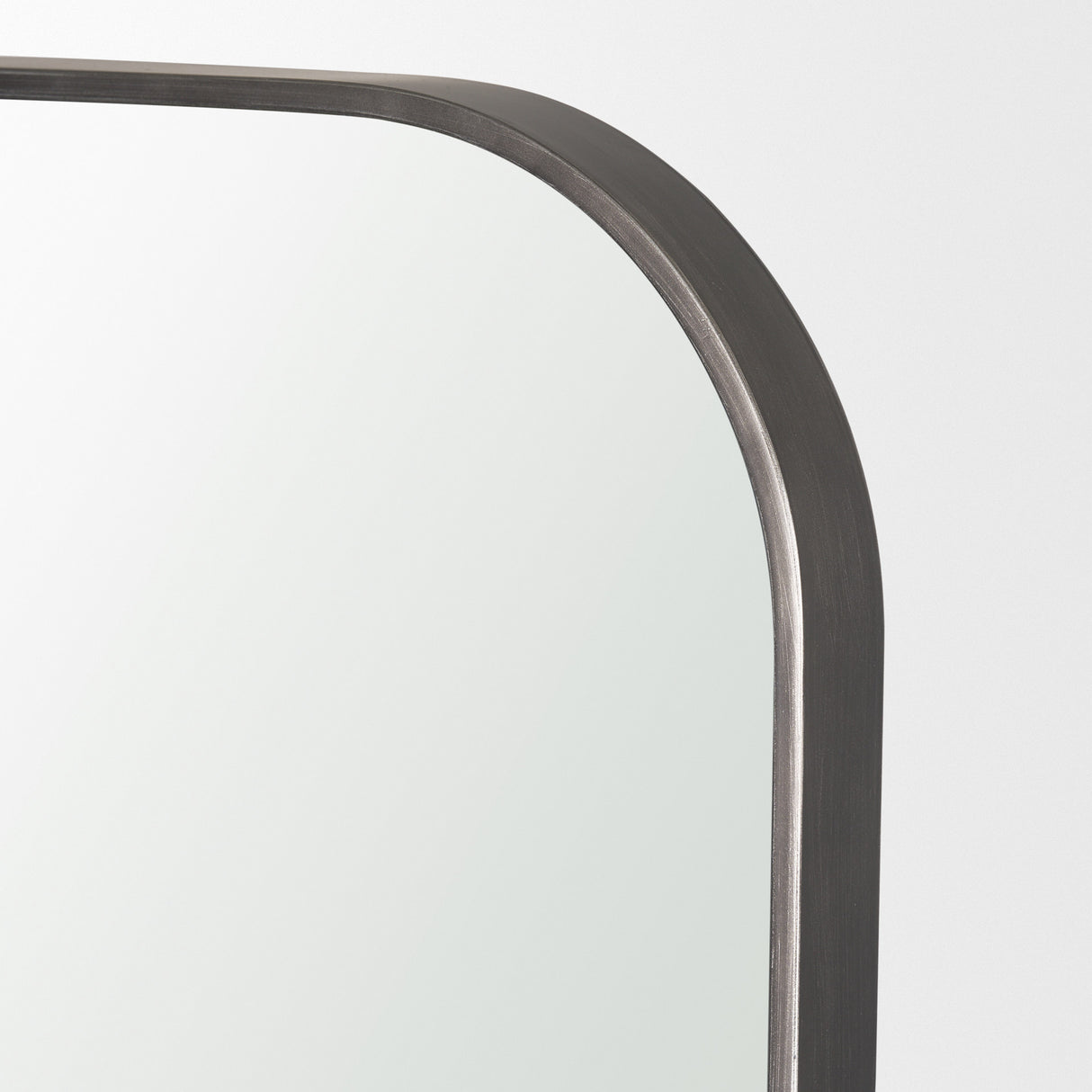 Tamira Tall Brushed Gunmetal Metal Arched Mirror from Mercana - Luna Furniture