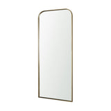 Tamira 75.8" Tall Brushed Brass Metal Arched Mirror from Mercana - Luna Furniture