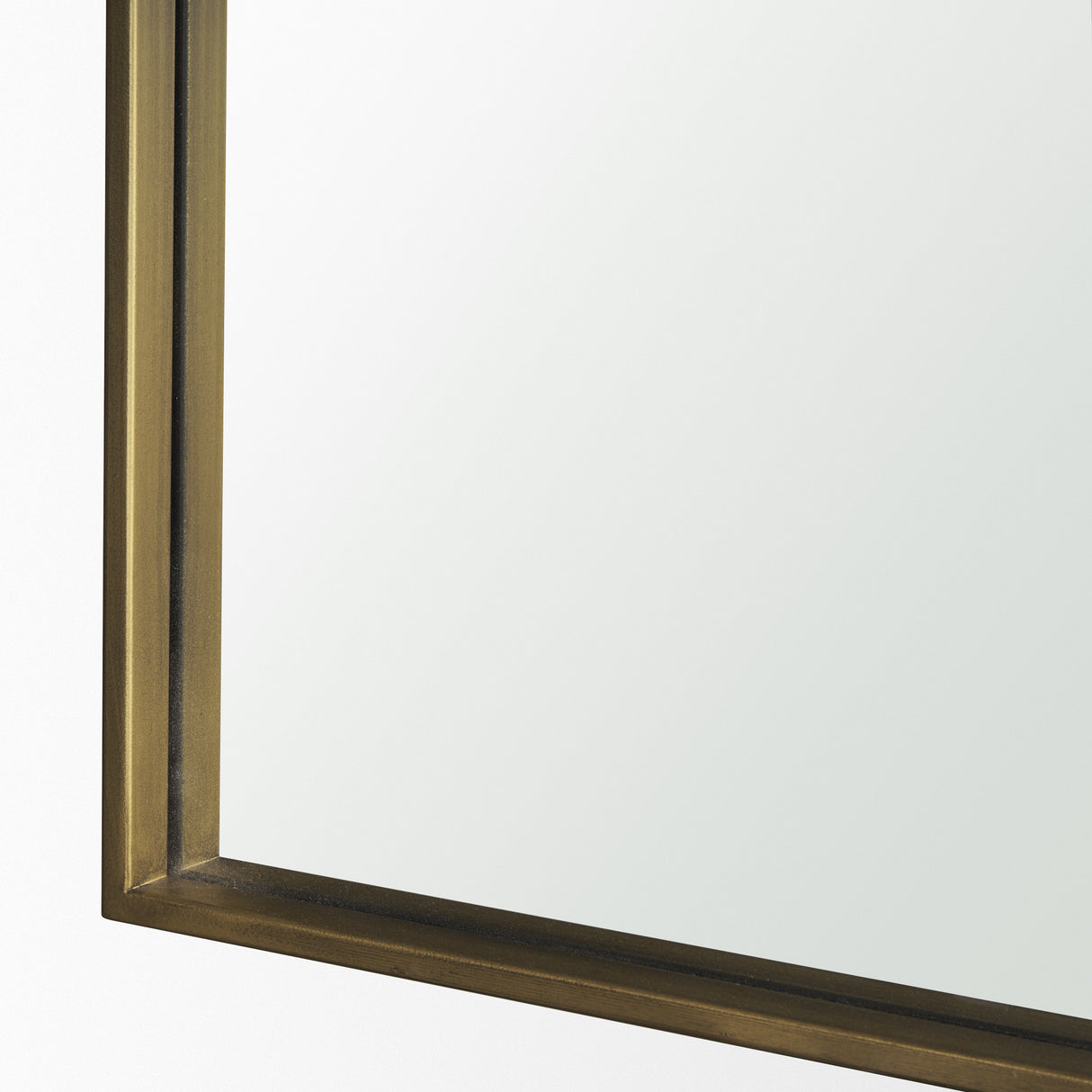 Tamira 75.8" Tall Brushed Brass Metal Arched Mirror from Mercana - Luna Furniture