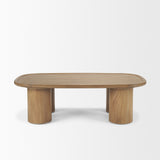 Tavi Rectangular Natural Brown w/ Column Legs Coffee Table from Mercana - Luna Furniture