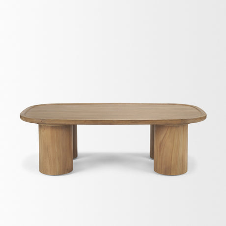 Tavi Rectangular Natural Brown w/ Column Legs Coffee Table from Mercana - Luna Furniture