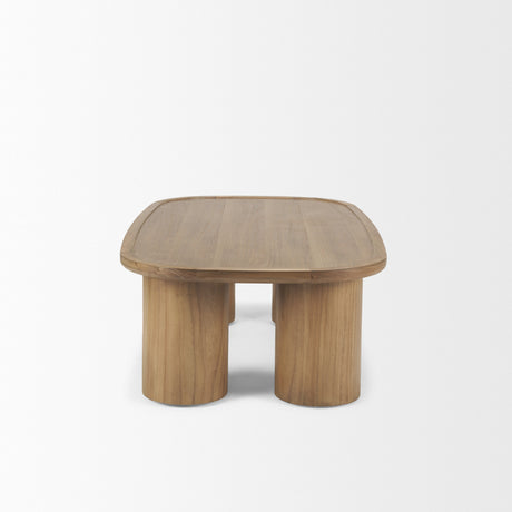 Tavi Rectangular Natural Brown w/ Column Legs Coffee Table from Mercana - Luna Furniture