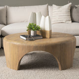 Shima Round Light Brown Wood W/Arched Legs Coffee Table from Mercana - Luna Furniture